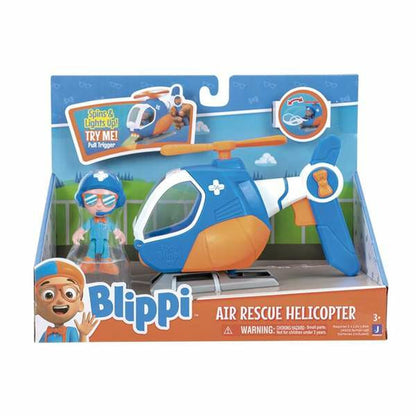 Helicopter Blippi Figure Blue Orange